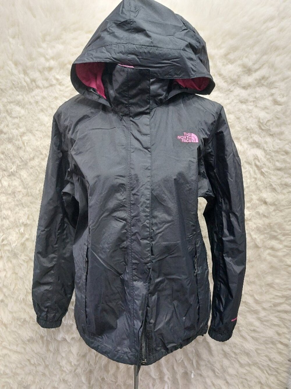 The North Face Womens Dryvent Windbreaker Rain Jacket Hooded Breast Cancer L